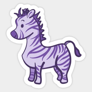 Cute Purple Zebra Sticker